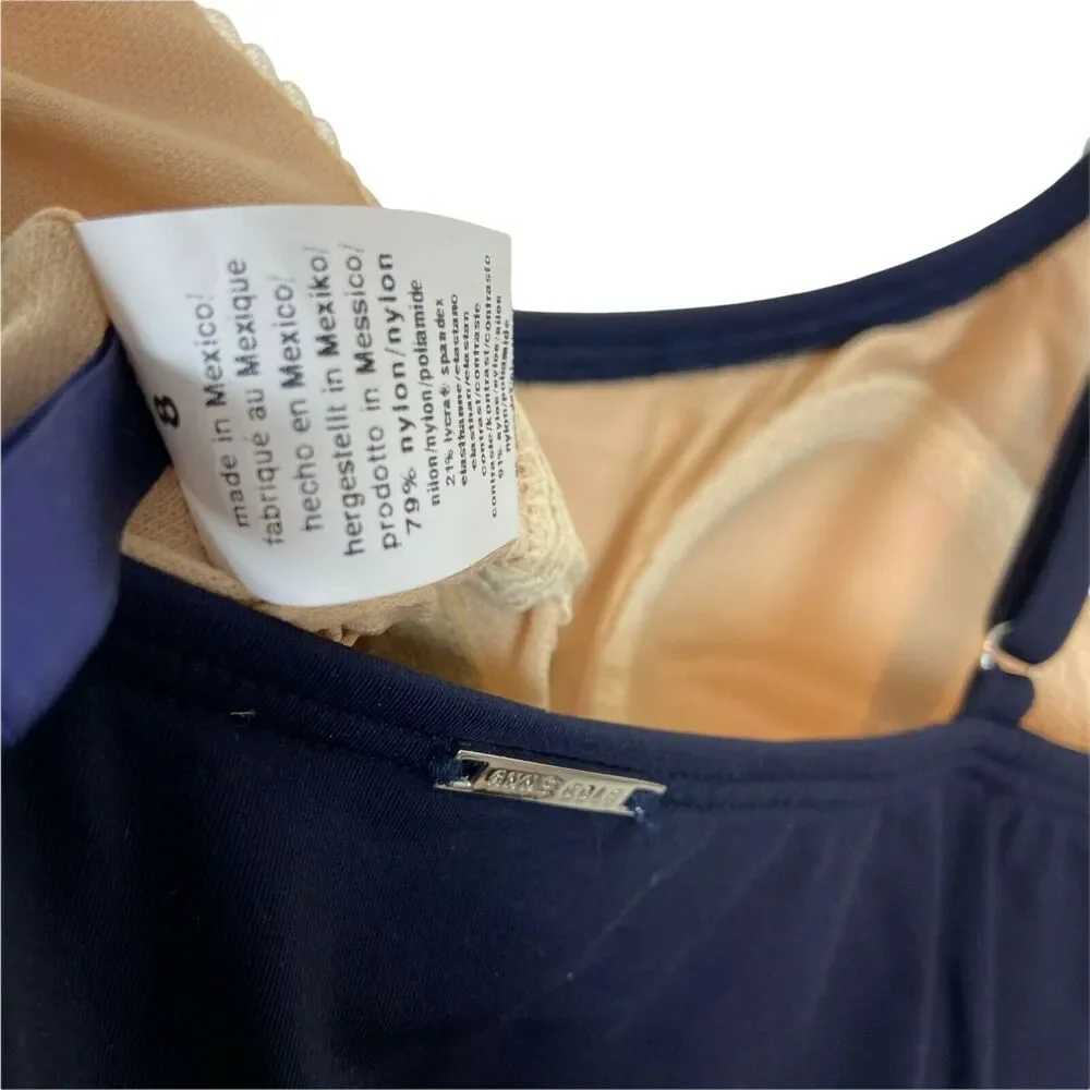 Anne Cole Swimsuit Womens Size 8 Navy Blue Adjustable One Piece MSRP 118 New
